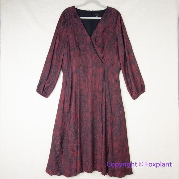 Ann Taylor snake print wrap dress, size 16 - Picture 2 of 16